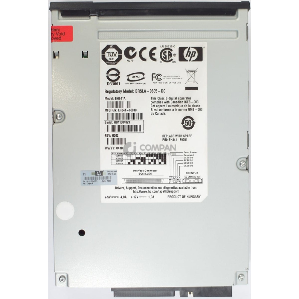 EH841-69201 HP STORAGEWORKS ULTRIUM 920 LTO3 SCSI INTERNAL TAPE DRIVE